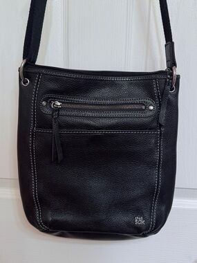 Vintage The Sak Black Pebbled Leather Shoulder Crossbody Bag